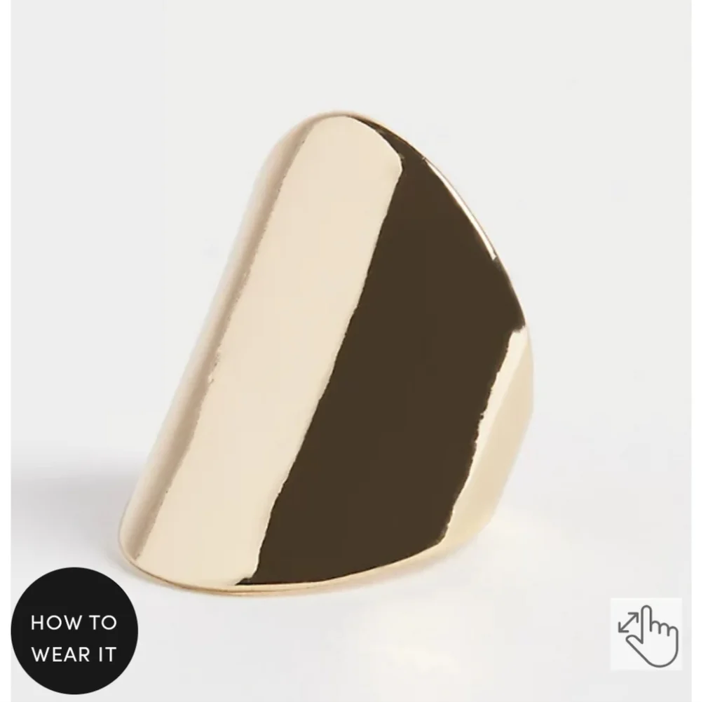 🆕️ PLUS SIZE GOLD-TONE FASHION STATEMENT RING - Picture 2 of 5